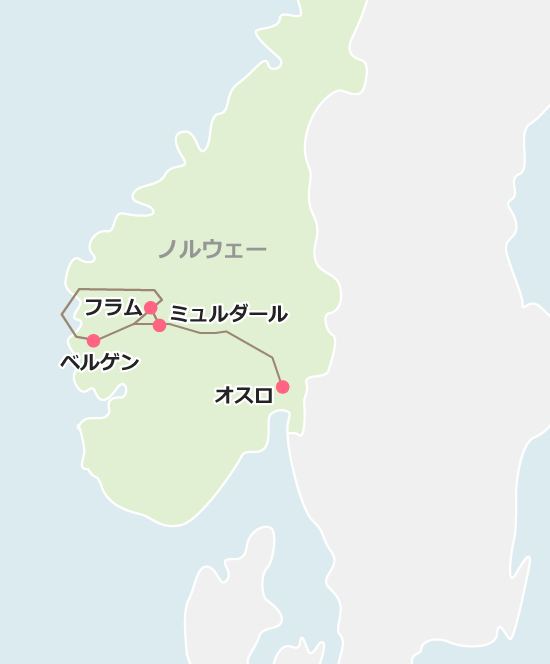 ソグネフィヨルドの地図