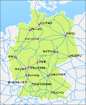 ジャーマンレイルパスの地図