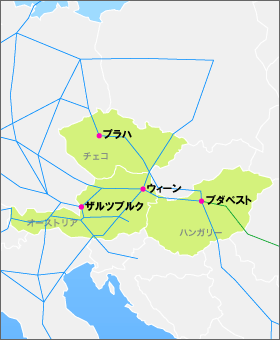 セントラルヨーロッパトライアングルパスの地図