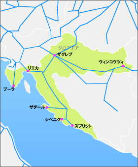 ユーレイル クロアチアパスの地図