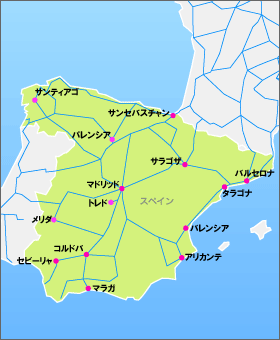 ユーレイル スペインパスの地図