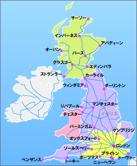 ブリットレイル ユースパス / ユーレイルキャンペーンの地図