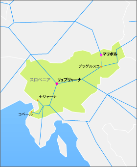 ユーレイル スロベニアパスの地図
